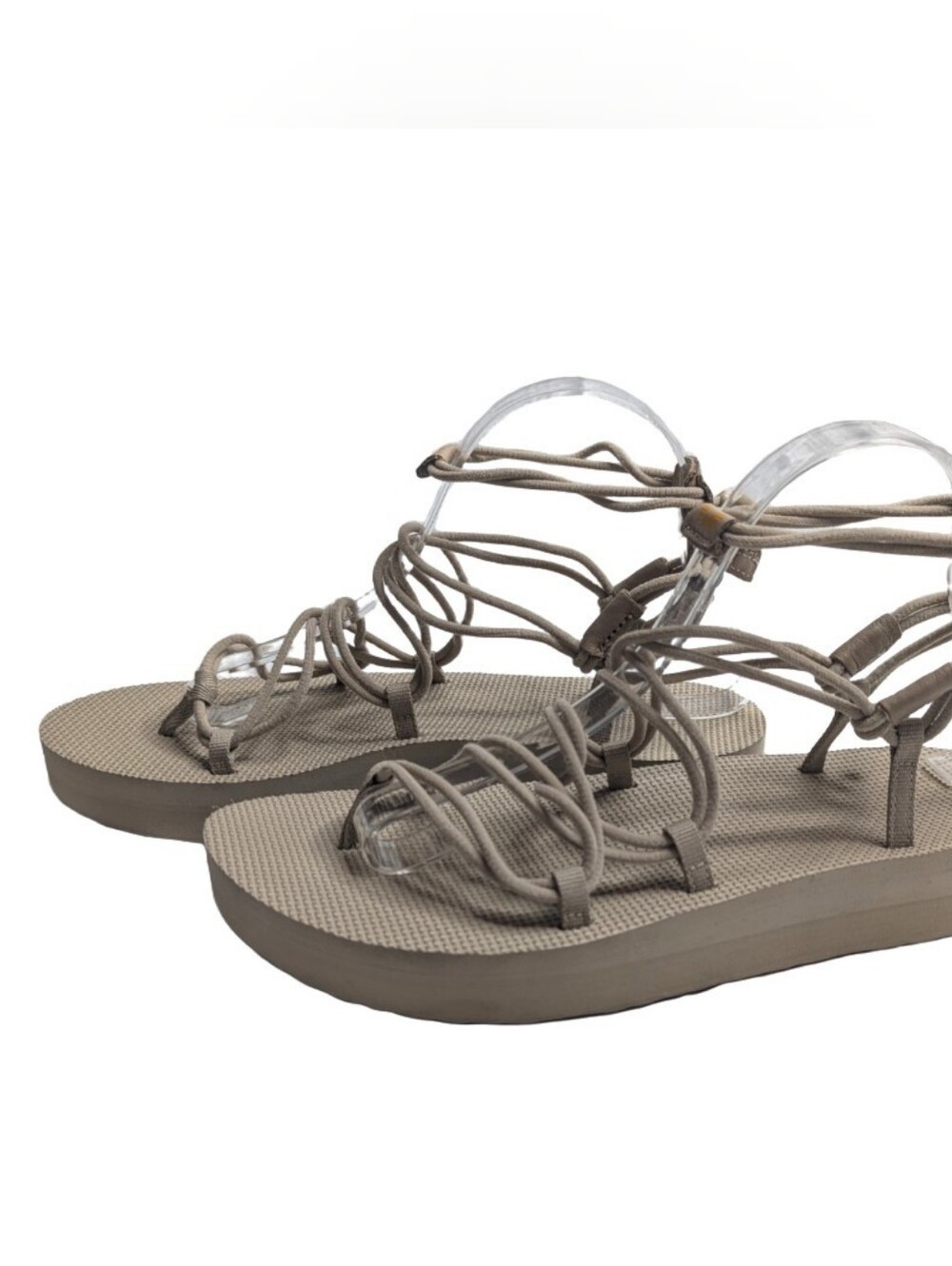 Teva Beige/Taupe Strappy Lace-Up Sandals